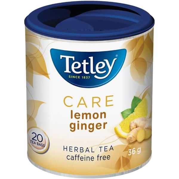 NEW TETLEY CARE LEMON AND GINGER HERBAL TEA