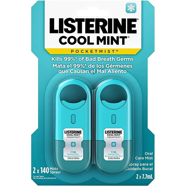 NEW TWO PACK LISTERINE ORAL CARE MIST - COOLMINT