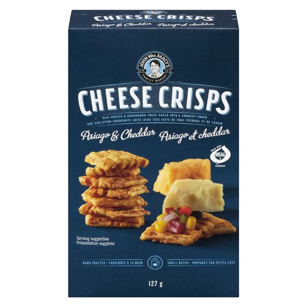 NEW 127G CHEESE CRISPS ASIAGE & CHEDDAR