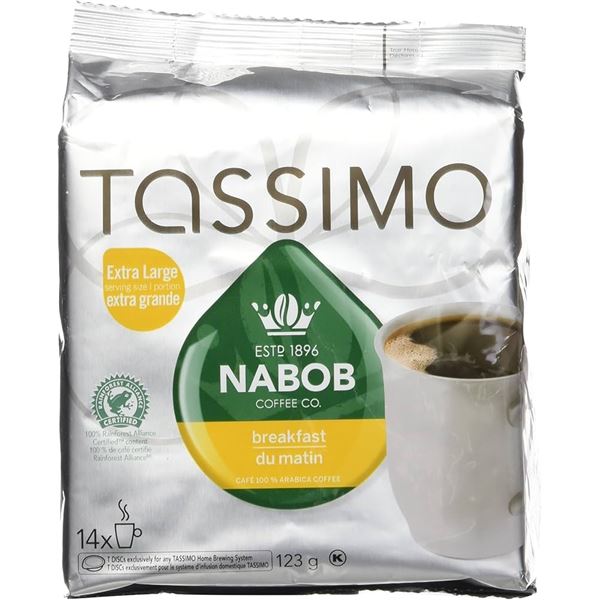 NEW TASSIMO NABOB BREAKFAST BLEND COFFEE SINGLE