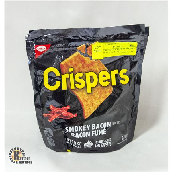 2 NEW BAGS OF CRISPERS SMOKEY BACON FLAVOR 145G