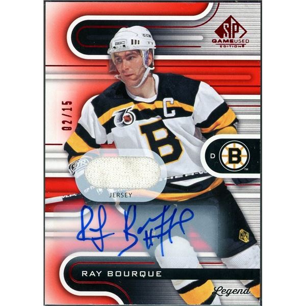 2022-23 SP Game Used Ray Bourque patch autograph #02/15