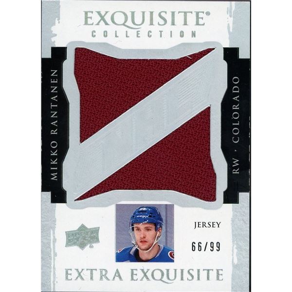2021-22 Upper Deck Exquisite Collection Mikko Rantanen Extra Exquisite Patch #66/99