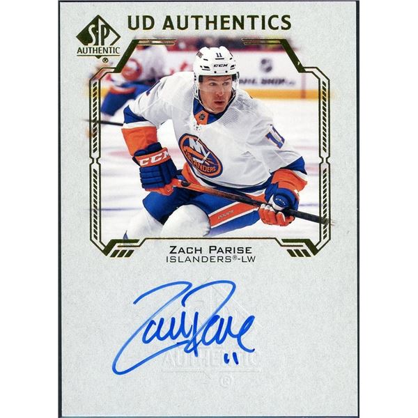 2021-22 SP Authentic Zach Parise UD Authentics autograph