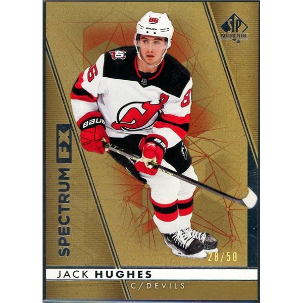 2022-23 SP Authentic Jack Hughes Spectrum FX Gold #28/50