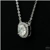 Image 3 : Necklace with Pendant, 1 Carat Round Cut Moissanite, Platinum-Plated Sterling Silver