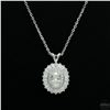 Image 1 : Necklace with Pendant, 0.5 Carat Oval Cut Moissanite, Platinum-Plated Sterling Silver