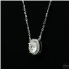 Image 3 : Necklace with Pendant, 1.2 Carat Round Cut Moissanite, Platinum-Plated Sterling Silver