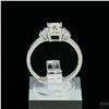 Image 1 : Adjustable/Resizable Sterling Silver Ring, 1.2 Carat Emerald Cut Moissanite, Platinum-Plated