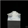 Image 2 : Adjustable/Resizable Sterling Silver Ring, 1.2 Carat Emerald Cut Moissanite, Platinum-Plated