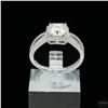 Image 3 : Adjustable/Resizable Sterling Silver Ring, 1.5 Carat Asscher Cut Moissanite, Platinum-Plated