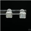 Image 1 : Earrings, 0.4 Carat Asscher Cut Moissanite, Platinum-Plated Sterling Silver