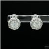 Image 1 : Earrings, 0.8 Carat Round Cut Moissanite, Platinum-Plated Sterling Silver