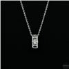 Image 3 : Necklace with Pendant, 0.5 Carat Round Cut Moissanite, Platinum-Plated Sterling Silver