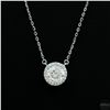 Image 1 : Necklace with Pendant, 1.2 Carat Round Cut Moissanite, Platinum-Plated Sterling Silver