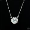 Image 4 : Necklace with Pendant, 1.2 Carat Round Cut Moissanite, Platinum-Plated Sterling Silver