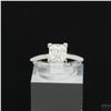 Image 2 : Adjustable/Resizable Sterling Silver Ring, 1.2 Carat Asscher Cut Moissanite, Platinum-Plated