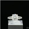 Image 2 : Adjustable/Resizable Sterling Silver Ring, 2 Carat Round Cut Moissanite, Platinum-Plated
