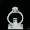 Image 1 : Adjustable/Resizable Sterling Silver Ring, 1 Carat Round Cut Moissanite, Platinum-Plated