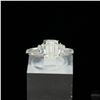 Image 2 : Adjustable/Resizable Sterling Silver Ring, 1.2 Carat Emerald Cut Moissanite, Platinum-Plated