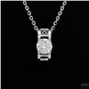 Image 2 : Necklace with Pendant, 0.5 Carat Round Cut Moissanite, Platinum-Plated Sterling Silver