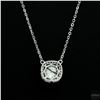Image 2 : Necklace with Pendant, 1 Carat Round Cut Moissanite, Platinum-Plated Sterling Silver