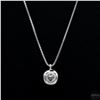 Image 2 : Necklace with Pendant, 1 Carat Round Cut Moissanite, Platinum-Plated Sterling Silver