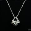 Image 3 : Necklace with Pendant, 1 Carat Round Cut Moissanite, Platinum-Plated Sterling Silver
