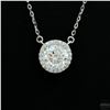 Image 2 : Necklace with Pendant, 1.2 Carat Round Cut Moissanite, Platinum-Plated Sterling Silver