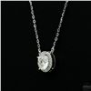 Image 3 : Necklace with Pendant, 1.2 Carat Round Cut Moissanite, Platinum-Plated Sterling Silver