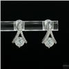 Image 2 : Earrings, 0.4 Carat Round Cut Moissanite, Platinum-Plated Sterling Silver