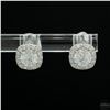 Image 2 : Earrings, 0.5 Carat Round Cut Moissanite, Platinum-Plated Sterling Silver