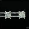 Image 2 : Earrings, 1 Carat Round Cut Moissanite, Platinum-Plated Sterling Silver