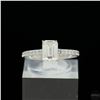 Image 2 : Size 6 Sterling Silver Ring, 1 Carat Emerald Cut Moissanite, Platinum-Plated