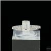 Image 3 : Size 6 Sterling Silver Ring, 1 Carat Emerald Cut Moissanite, Platinum-Plated