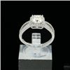 Image 3 : Adjustable/Resizable Sterling Silver Ring, 1.5 Carat Asscher Cut Moissanite, Platinum-Plated