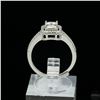 Image 1 : Adjustable/Resizable Sterling Silver Ring, 1.2 Carat Emerald Cut Moissanite, Platinum-Plated