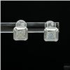 Image 1 : Earrings, 0.4 Carat Asscher Cut Moissanite, Platinum-Plated Sterling Silver
