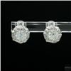 Image 1 : Earrings, 0.8 Carat Round Cut Moissanite, Platinum-Plated Sterling Silver