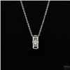 Image 3 : Necklace with Pendant, 0.5 Carat Round Cut Moissanite, Platinum-Plated Sterling Silver