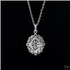 Image 4 : Necklace with Pendant, 1 Carat Oval Cut Moissanite, Platinum-Plated Sterling Silver