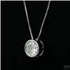 Image 3 : Necklace with Pendant, 2 Carat Round Cut Moissanite, Platinum-Plated Sterling Silver