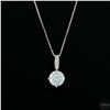 Image 1 : Necklace with Pendant, 1 Carat Round Cut Moissanite, Platinum-Plated Sterling Silver