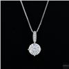 Image 3 : Necklace with Pendant, 1 Carat Round Cut Moissanite, Platinum-Plated Sterling Silver