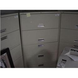 Cream 5 Drawer Lateral File Cabinet