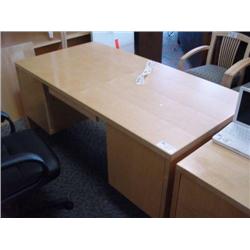 Natural Maple Double Pedestal Executive Desk