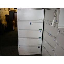 Steelcase White 5 Drawer Lateral File Cabinet