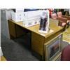 Image 1 : Oak Double Pedestal Executive Desk And