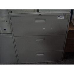 Grey 3 Drawer Lateral File Cabinet