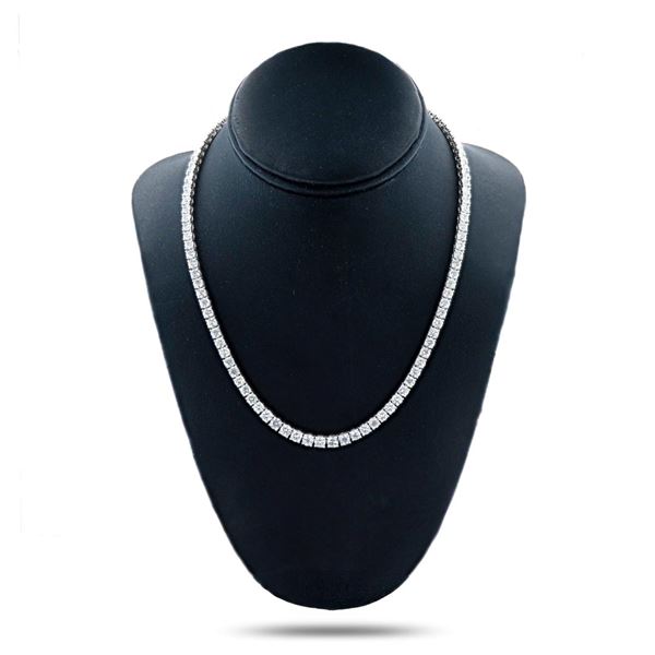 24.69 ctw G to I COLOR SI2 to I1 CLARITY Diamond 14K White Gold Tennis Necklace